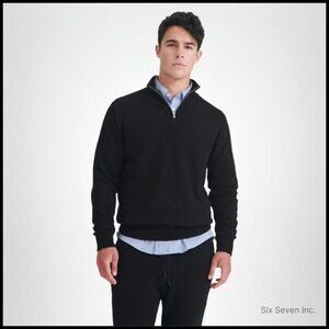 Cashmere Quarter Zip Pullover Classic Fit Minimal Chic Mens Sweater